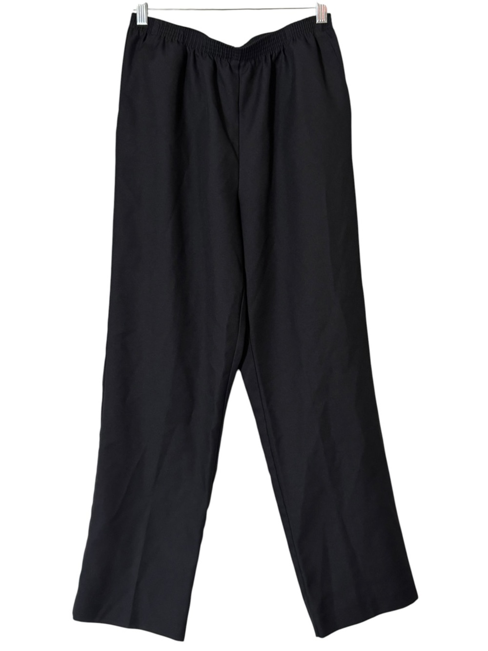 Alfred Dunner Black Pull On Pants Women Size 10 Elastic Waist Office Relaxed